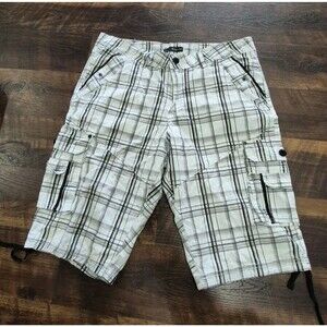G Fried Plaid  Cargo Shorts Men 38 Long 13in Inseam